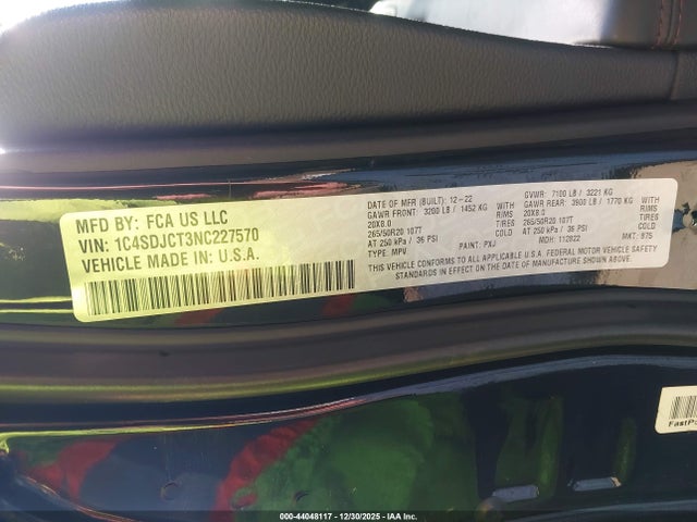 2022 DODGE DURANGO 1C4SDJCT3NC227570 Photo 8