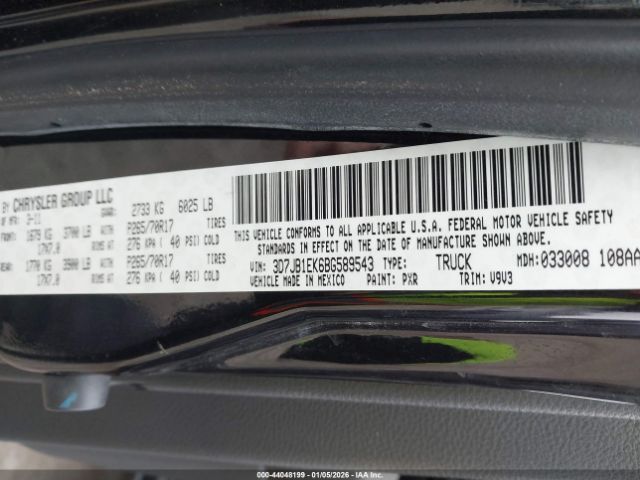 2011 RAM RAM 1500 3D7JB1EK6BG589543 Photo 8