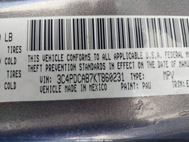 2019 DODGE JOURNEY 3C4PDCAB7KT860231 Photo 8