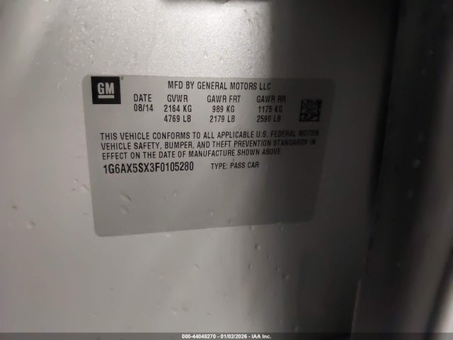 2015 CADILLAC CTS 1G6AX5SX3F0105280 Photo 8