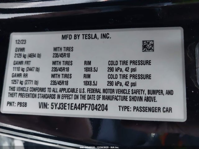 2023 TESLA MODEL 3 5YJ3E1EA4PF704204 Photo 8