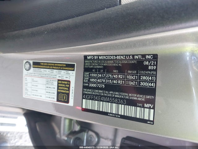 4JGFF5KE4MA558363 Mercedes-Benz Gls 450 4matic