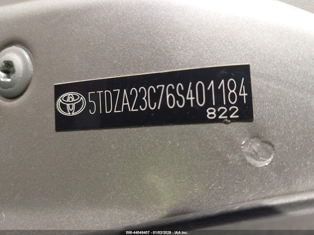 Продаж на аукціоні авто 2006 Toyota Sienna Le, vin: 5TDZA23C76S401184, номер лоту: 44048407