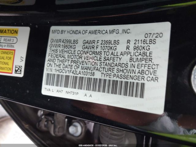 2020 HONDA ACCORD 1HGCV1F42LA103158 Photo 8