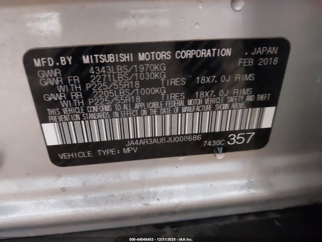 2018 MITSUBISHI OUTLANDER SPORT JA4AR3AU8JU008686 Photo 8