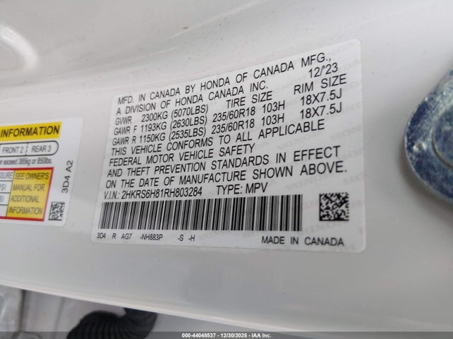 2HKRS6H81RH803284 Honda Cr-v Hybrid Sport-l