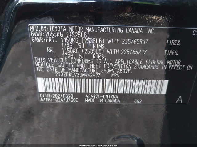 Toyota RAV4 LE 2018 2T3ZFREV3JW442427 Image 9