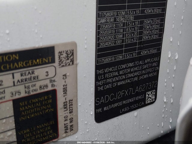 2020 JAGUAR F-PACE SADCJ2FX7LA627372 Photo 8