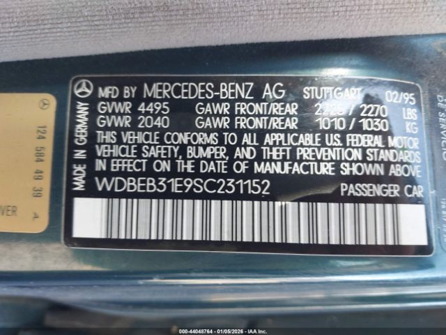 1995 MERCEDES-BENZ E WDBEB31E9SC231152 Photo 8