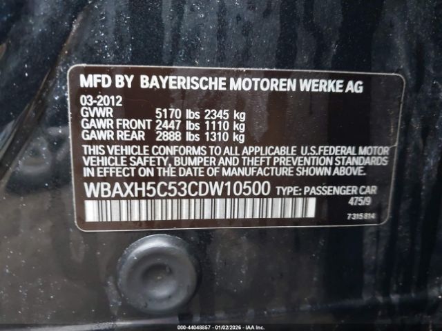 2012 BMW 528I WBAXH5C53CDW10500 Photo 8