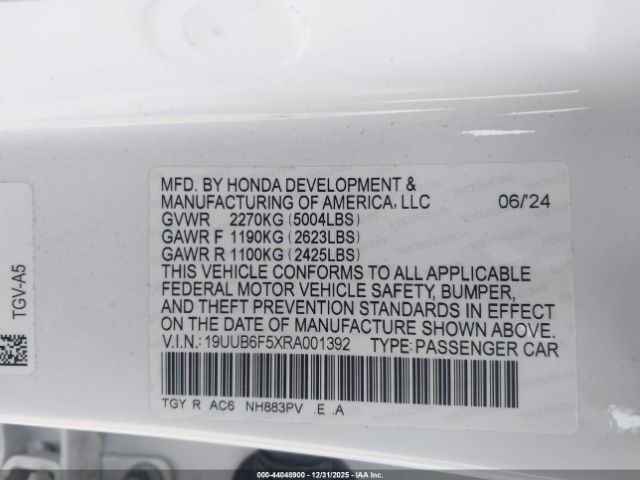 2024 ACURA TLX 19UUB6F5XRA001392 Photo 8