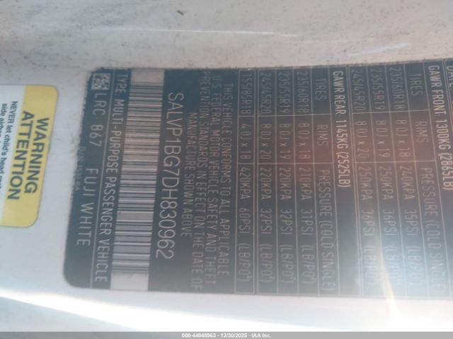 2013 LAND ROVER RANGE ROVER EVOQUE SALVP1BG7DH830962 Photo 8