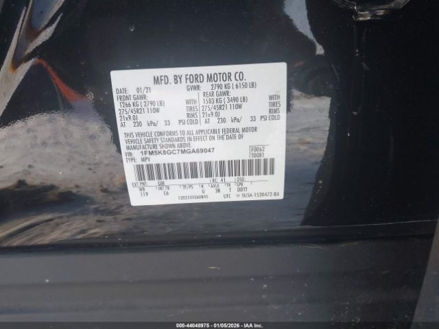 2021 FORD EXPLORER 1FM5K8GC7MGA69047 Photo 8