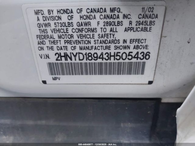 2003 ACURA MDX 2HNYD18943H505436 Photo 8