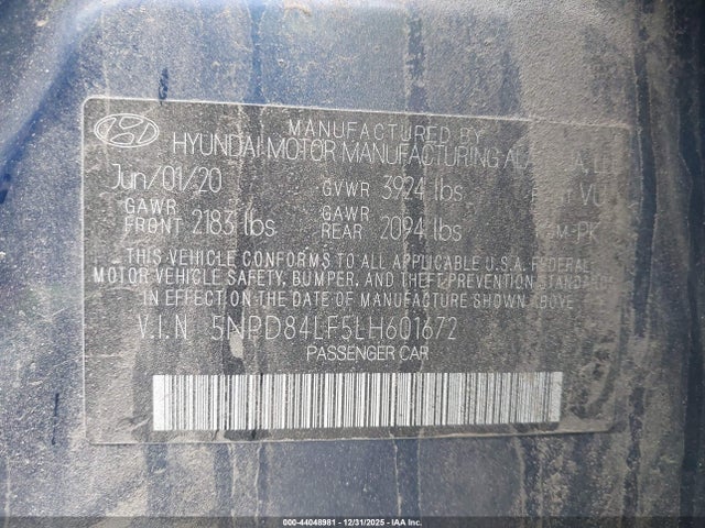 Hyundai ELANTRA SEL 2020 5NPD84LF5LH601672 Image 9