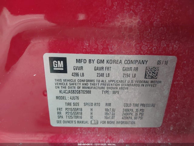 2016 BUICK ENCORE KL4CJASB2GB702988 Photo 8