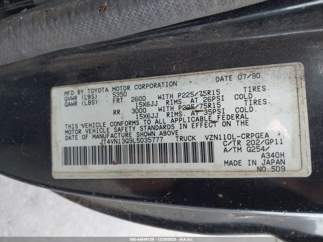 1990 TOYOTA PICKUP JT4VN13G9L5035777 Photo 8