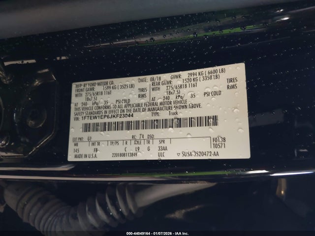 Ford F-150 Xlt 2018 1FTEW1EP6JKF23044 Image 9