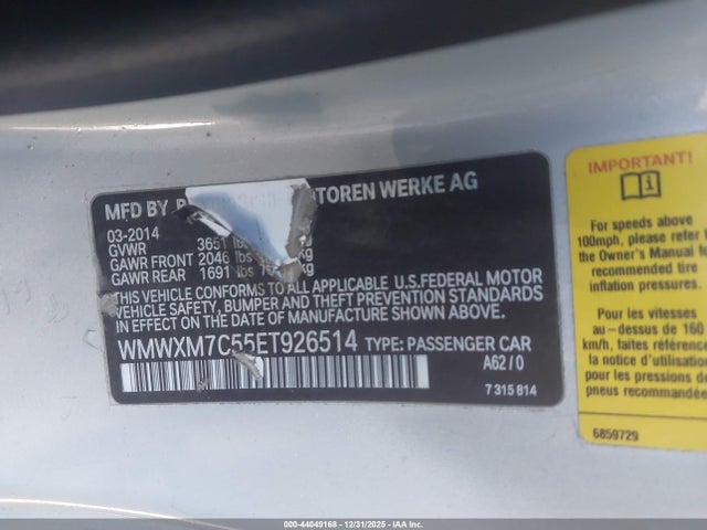 2014 MINI HARDTOP WMWXM7C55ET926514 Photo 8