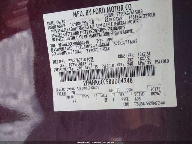 2011 FORD FLEX 2FMHK6CC5BBD04248 Photo 8