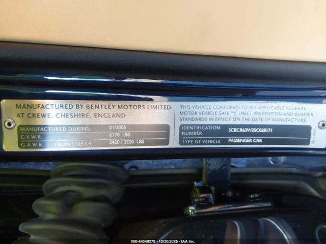 2005 BENTLEY CONTINENTAL GT SCBCR63W25C028171 Photo 8