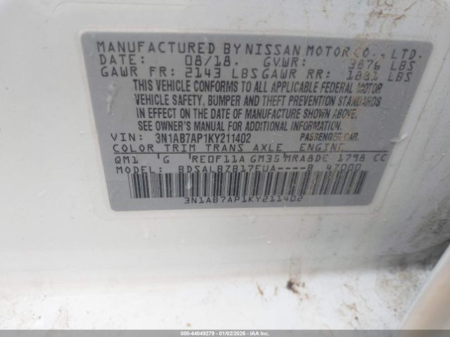 2019 NISSAN SENTRA 3N1AB7AP1KY211402 Photo 8