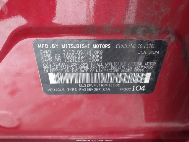 2024 MITSUBISHI MIRAGE G4 ML32FUFJ1RHF11560 Photo 8
