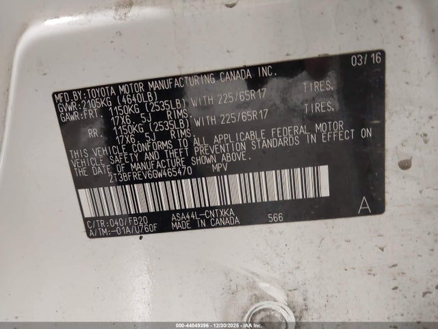 Toyota RAV4 LE 2016 2T3BFREV6GW465470 Image 9