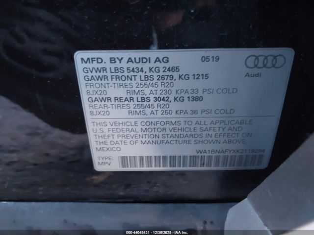 2019 AUDI Q5 WA1BNAFYXK2119284 Photo 8