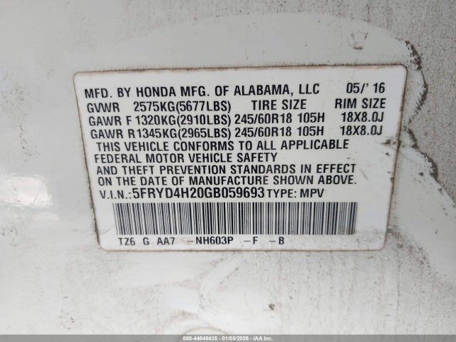 2016 ACURA MDX 5FRYD4H20GB059693 Photo 8