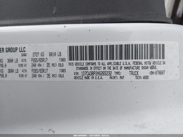 2010 DODGE DAKOTA 1D7CW3BP2AS265232 Photo 8