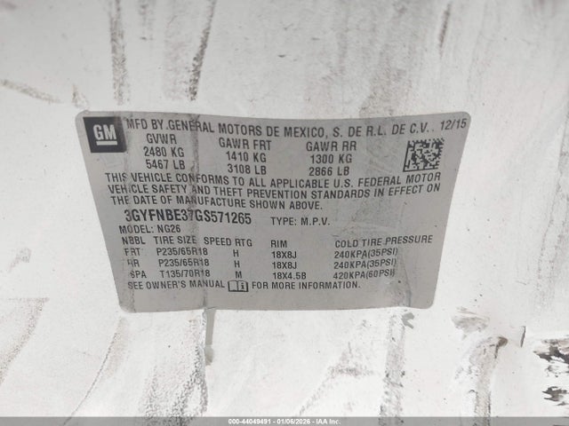 2016 CADILLAC SRX 3GYFNBE37GS571265 Photo 8