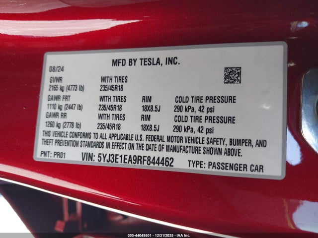 2024 TESLA MODEL 3 5YJ3E1EA9RF844462 Photo 8