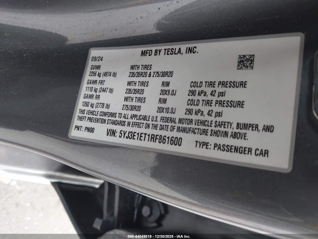 2024 TESLA MODEL 3 5YJ3E1ET1RF861600 Photo 8