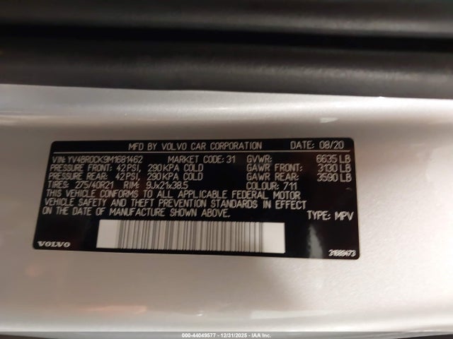 2021 VOLVO XC90 RECHARGE PLUG-IN HYBRID YV4BR0CK9M1681462 Photo 8