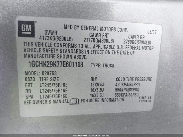 2007 CHEVROLET SILVERADO 2500HD 1GCHK29K77E601108 Photo 8