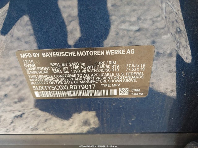 2020 BMW X3 5UXTY5C0XL9B79017 Photo 8