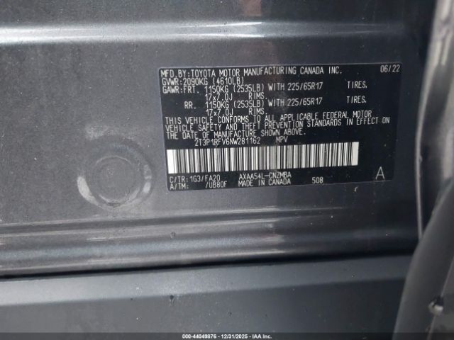 2022 TOYOTA RAV4 2T3P1RFV6NW281162 Photo 8