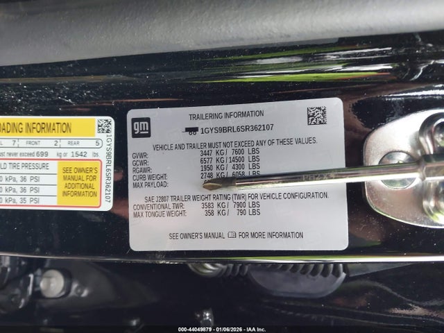 1GYS9BRL6SR362107 Cadillac Escalade Premium Luxury