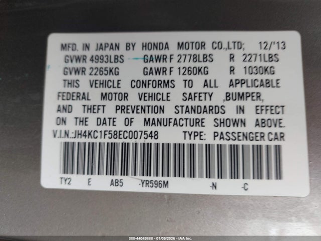 2014 ACURA RLX JH4KC1F58EC007548 Photo 8