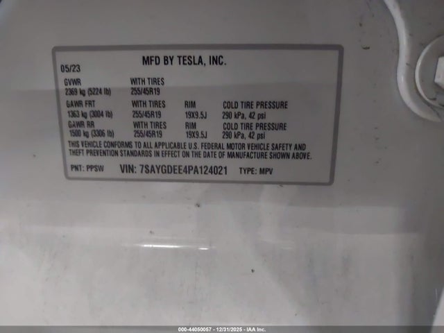 2023 TESLA MODEL Y 7SAYGDEE4PA124021 Photo 8