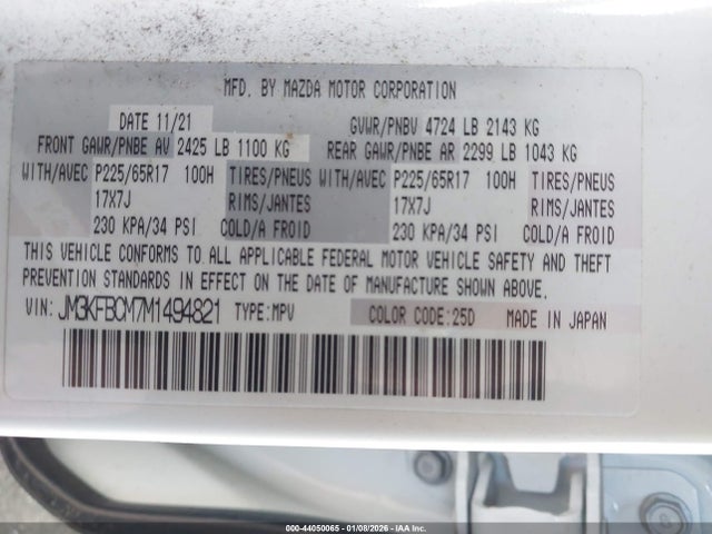 Mazda Cx-5 Touring 2021 JM3KFBCM7M1494821 Image 9