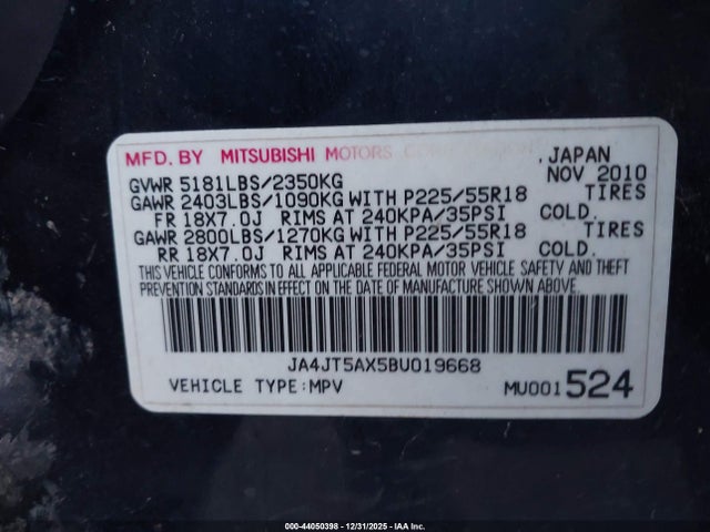 2011 MITSUBISHI OUTLANDER JA4JT5AX5BU019668 Photo 8