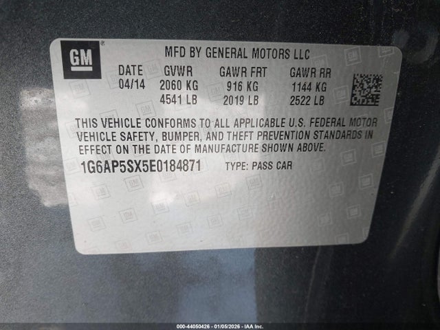 2014 CADILLAC CTS 1G6AP5SX5E0184871 Photo 8