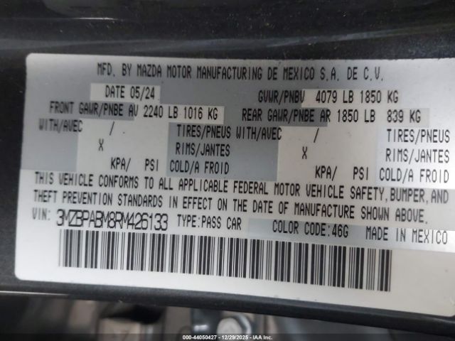 2024 MAZDA MAZDA3 3MZBPABM8RM426133 Photo 8