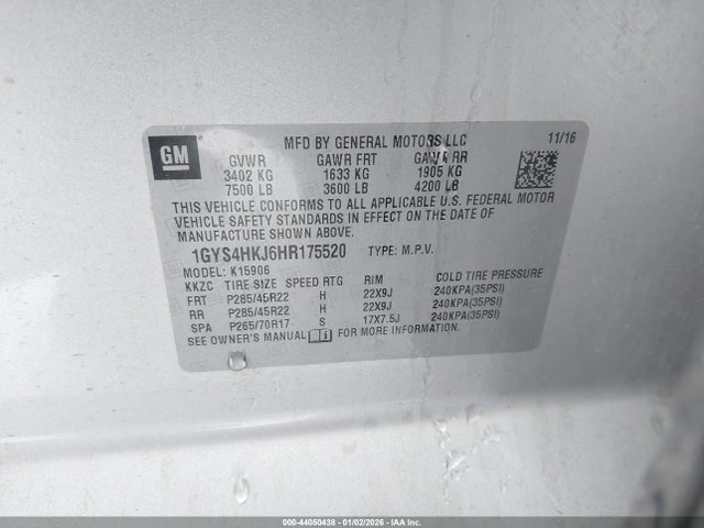 2017 CADILLAC ESCALADE ESV 1GYS4HKJ6HR175520 Photo 8