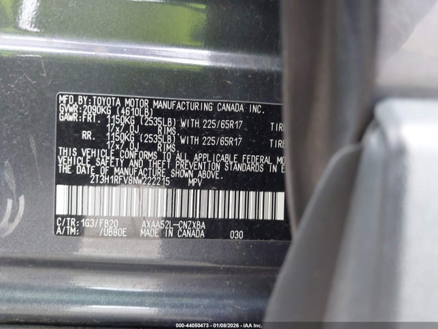 2022 TOYOTA RAV4 2T3H1RFV8NW222215 Photo 8