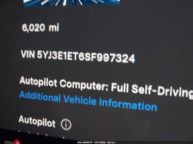 2025 TESLA MODEL 3 5YJ3E1ET6SF997324 Photo 8