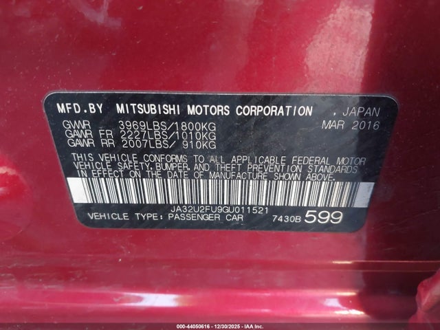 2016 MITSUBISHI LANCER JA32U2FU9GU011521 Photo 8