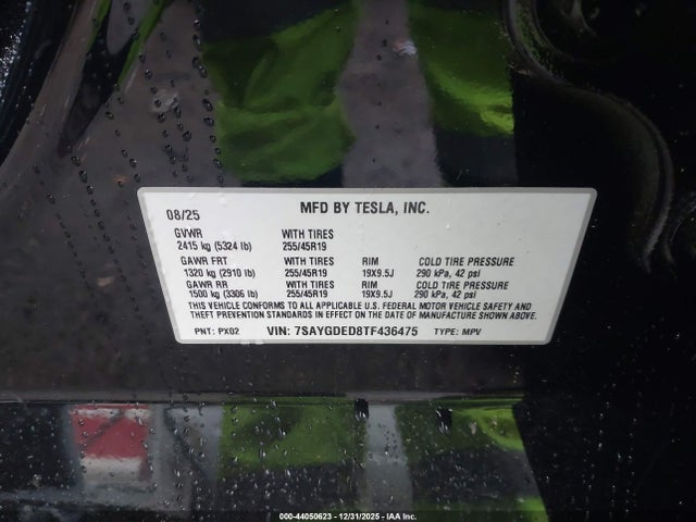 44050623 :رقم المزاد ، 7SAYGDED8TF436475 vin ، 2026 Tesla Model Y Premium Rear-wheel Drive مزاد بيع